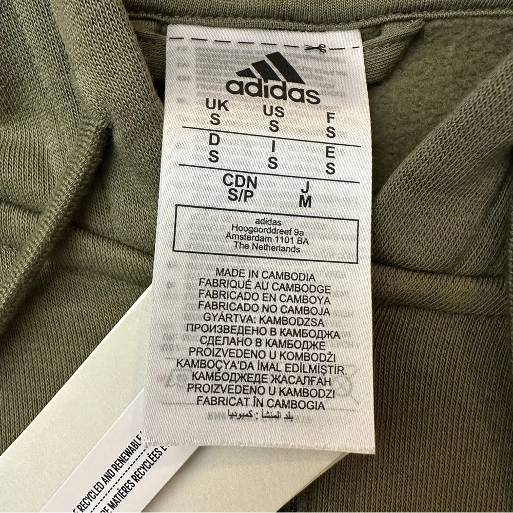 Adidas 3 Stripes Zipper Hoodie Hooded Sweatshirt Work Out Men’s Sz S Olive Green